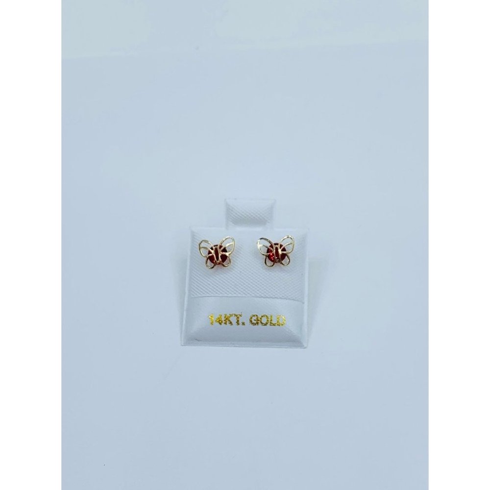 14k solid gold earrings butterfly
